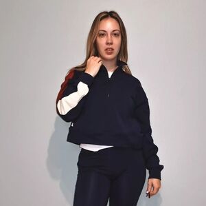 New Fabletics Navy Terry Jacket